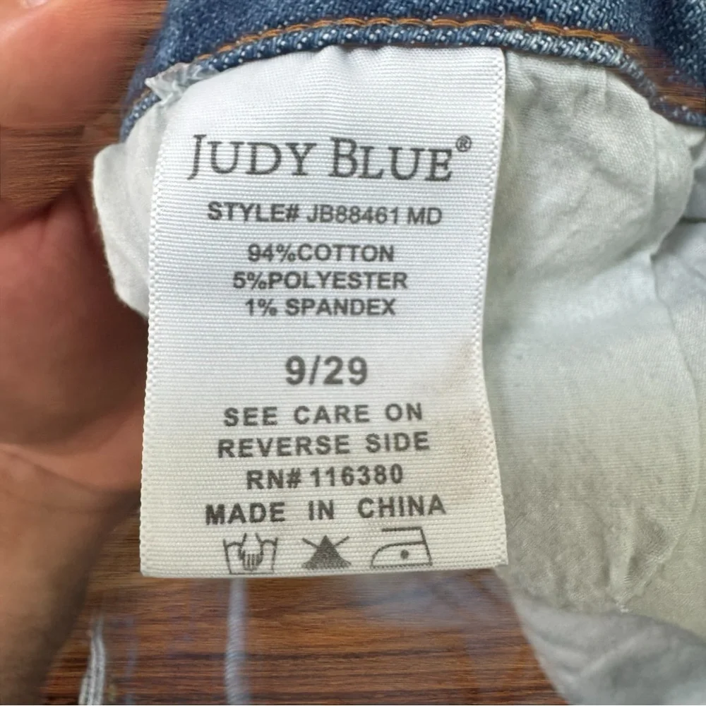 Judy Blue Jonesborough High‎ Rise Fray Detail Slim Fit Blue Sz 9/29